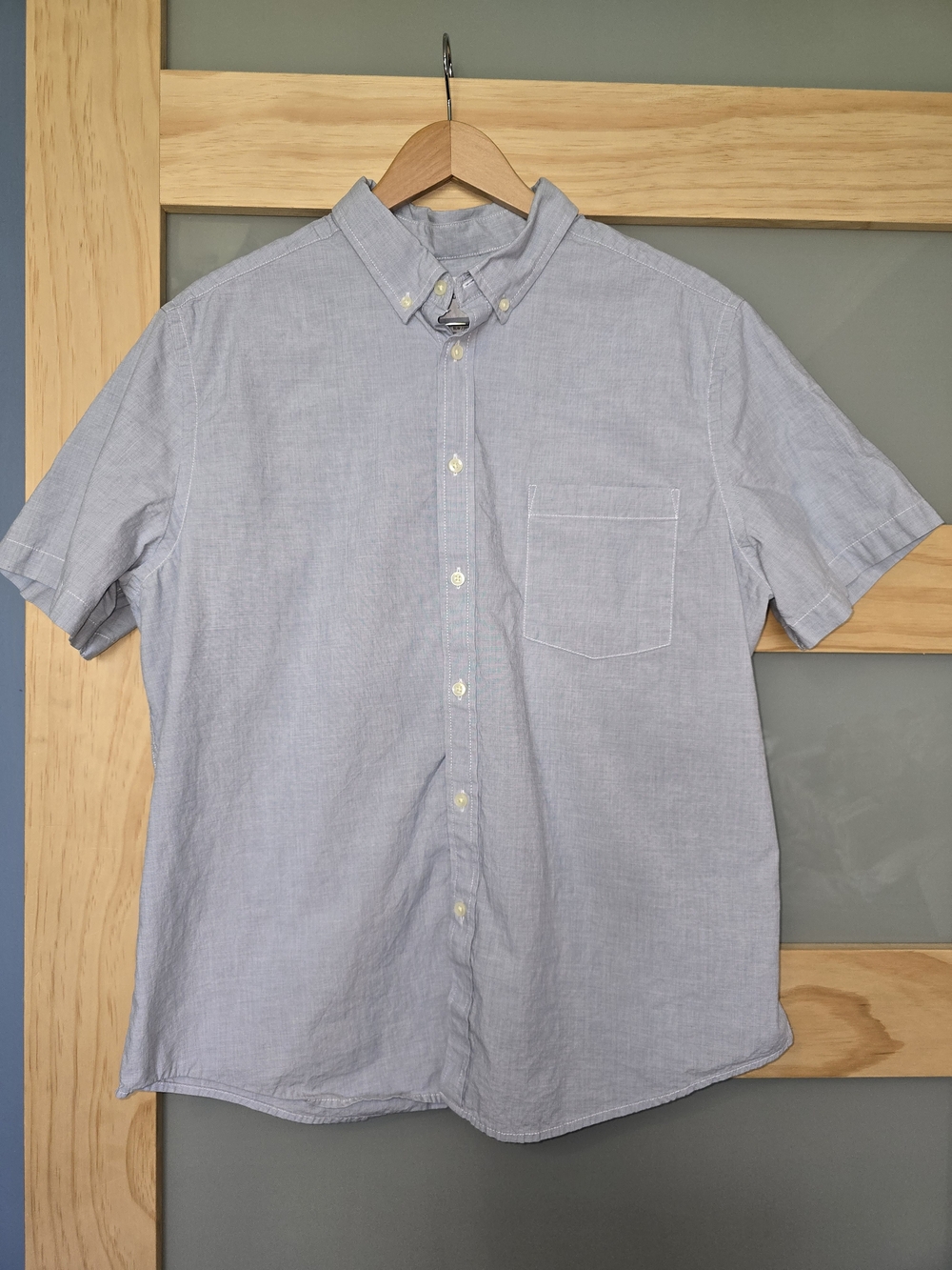 Goodfellow & Co Light Blue Short-Sleeve Button-Down Shirt with Pocket